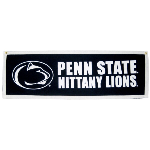 white outlined navy banner with Penn State Nittany Lions and Athletic Logo